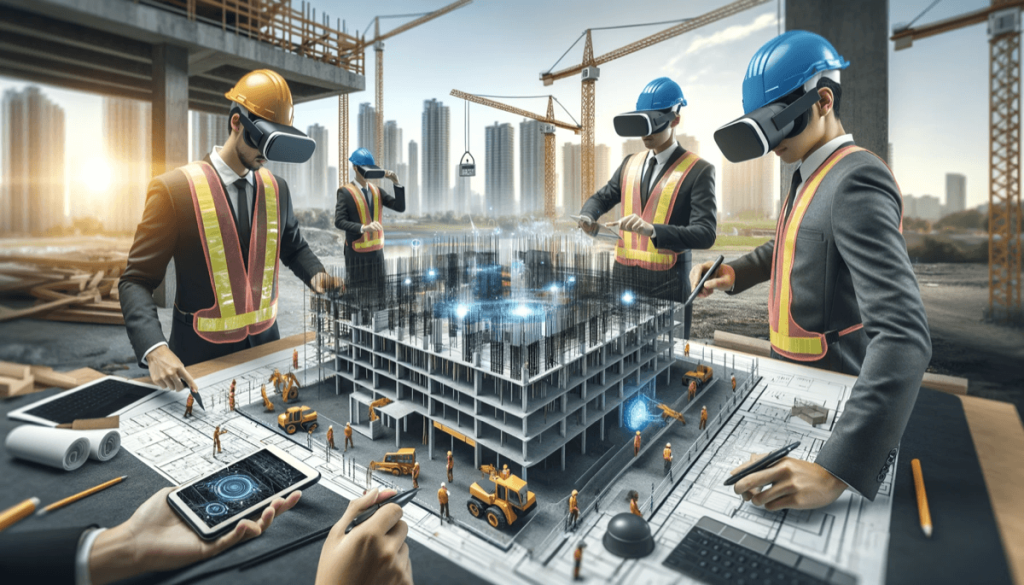 A construction site using augmented and virtual reality technology